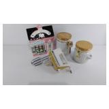 Hamilton Beach hand mixer, ceramic cookie jar, 2