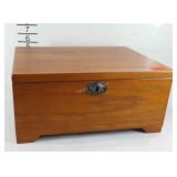 Wooden jewelry box with sliding compartments, 13"