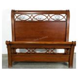 Queen size sleigh bed, head, footboard and side