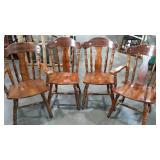 Dining chairs, two side chairs and two captains