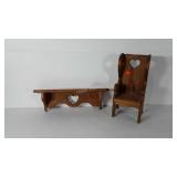 Woodwares, includes doll size chair and wall