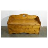 Bench seat with storage, 19 x 44 x 26, heart