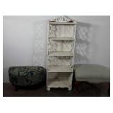 Furniture group, includes painted wooden shelf