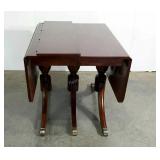 Six-leg drop leaf extendable table, 42 x 71 x 29