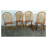 Four arrow-back dining chairs, condition as shown
