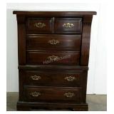 Chest on chest of drawers, surface wear as shown,