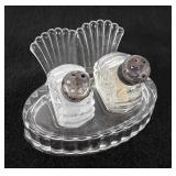 Sterling silver capped salt and pepper set