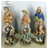 Six porcelain figurines Homco
