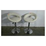 Modern vinyl barstools, adjustable, both need