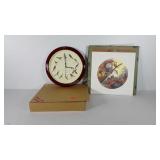 Bird themed print and clock, clock hand needs