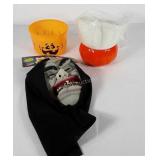 Halloween mask, nurses hat, plastic and ceramic