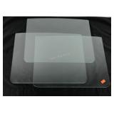 Three glass shelves, 21 3/4" x 19 1/4", rounded