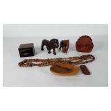 Wooden decor, includes coasters, beaded