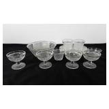 Glassware, includes snack sets, bowls, and
