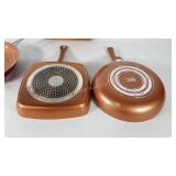 Cookware, includes copper skillets and griddle