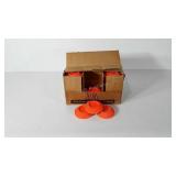 Box of white flyer clay pigeons