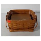 Longaberger basket with protector and riser,