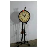 Stand alone clock, 41", battery operated, finial