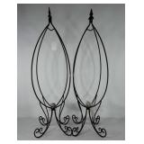 Two metal basket hangers, 39.5"