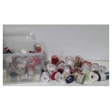 Storage tote of holiday ribbon
