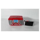 Electronics, includes Crosley CD player and alarm