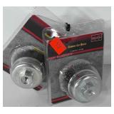 Tools, three crimped cup brushes, unopened