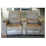 Dual recliner seats with cup holder arm rests, 6 ,