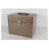 Divided metal lock box with two keys, 12.5" × 10"