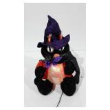 Halloween Decor, fiber optic lighted cat, 18"