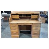 Old Oak roll top desk, water damage on one end as