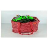 Soft tote duffle bag, book bag, soccer shoes,