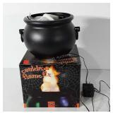 Halloween decor, lighted cauldron flame, works,