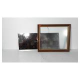 Mirror and picture frame, both show wear, 16" x