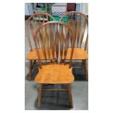 Three arrow backed dining chairs