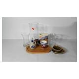 Home decor, includes glass vases, ceramic mug,