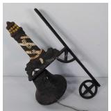 Iron bell, wall mounted, 13" in length