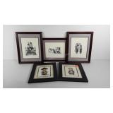 Amish themed group of framed and double matted