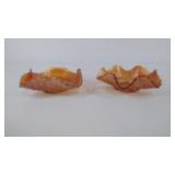 Two Carnival Glass dishes, sailboat pattern
