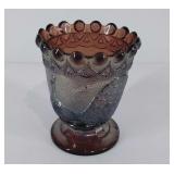 Carnival Glass sugar bowl, no lid, Peacock