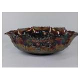 Large Carnival Glass bowl, cherries design