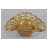 Carnival Glass basketweave bowl , Advertising,