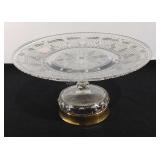 Glass Pedestal dish, 11" in diameter