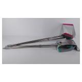 Two sweeper/dustpan sets, new, various colors