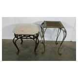 Vanity stool and metal stand, 21" tall