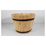 Wooden barrel planter, 13x10