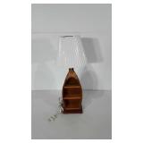 Wooden boat table lamp, 18.5"