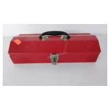 Metal tool box with tools, Allen wrenches and