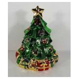 Christmas tree cookie jar, 10.5" tall