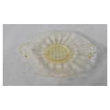 Yellow depression glass Lancaster cake plate