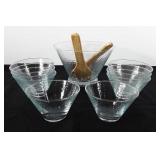 Glassware, salad bowl set, serviced for eight,